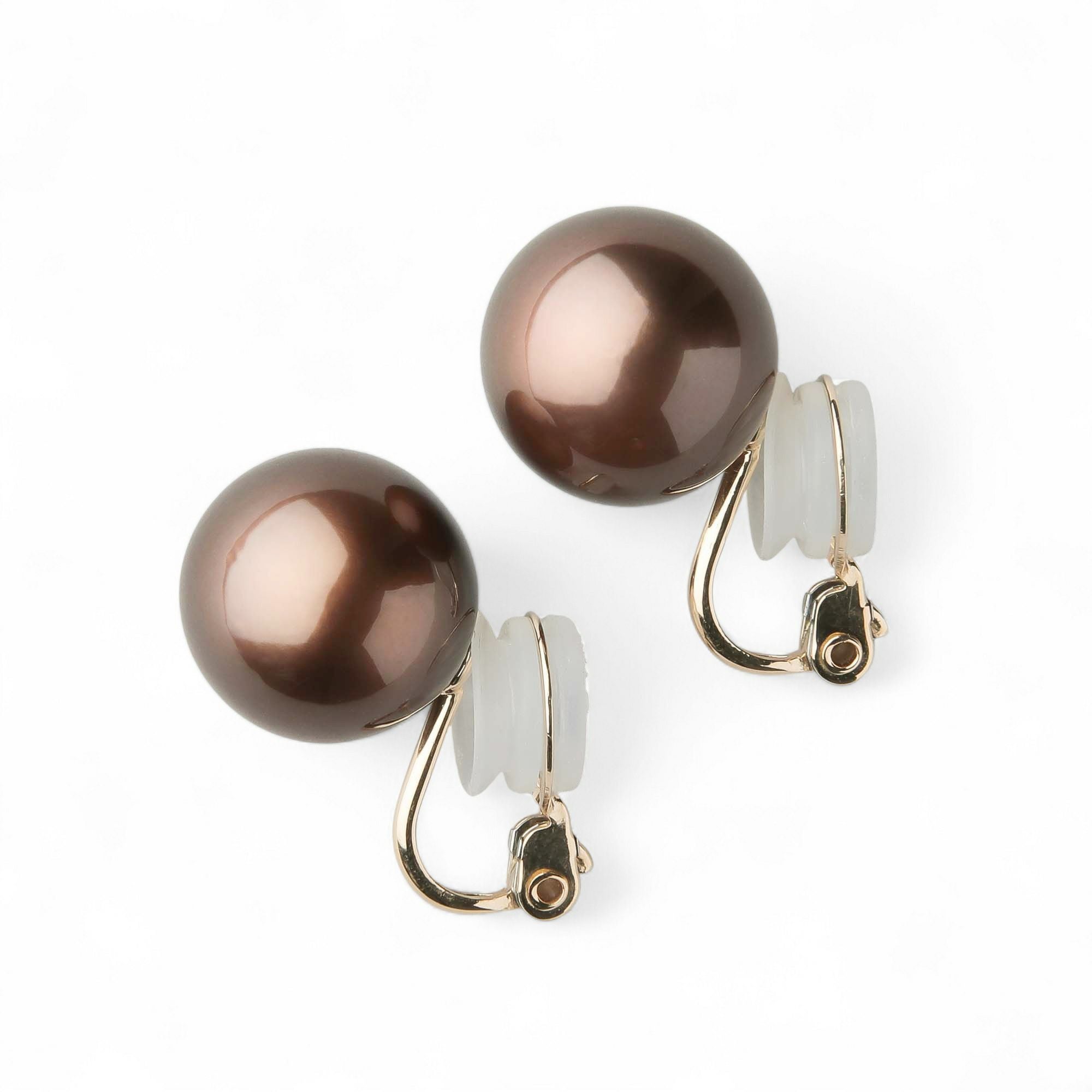 WEB限定】Chocolat タヒチ黒蝶真珠 イヤリング 13mmUP K18YG | 南洋