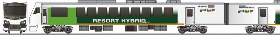 JR東日本 HB-300形 「リゾートビューふるさと」のペーパークラフト