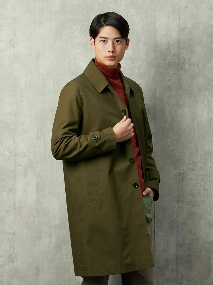 カーキー TRANS CONTINENTS コットンステンカラーコート グレー/カーキ