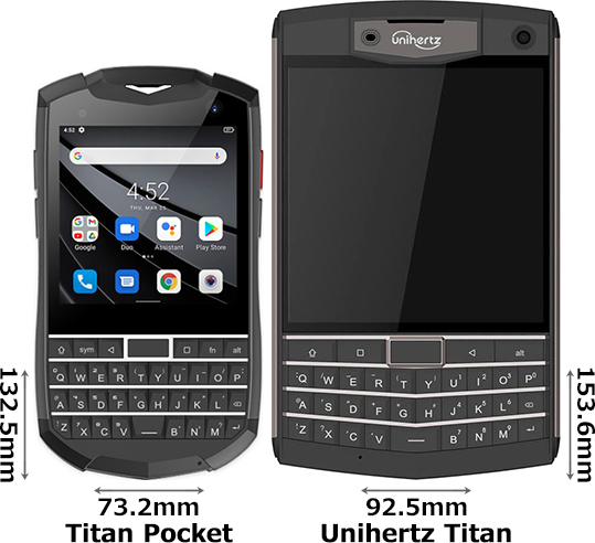 Unihertz Titan Pocket」と「Unihertz Titan」の違い - フォトスク