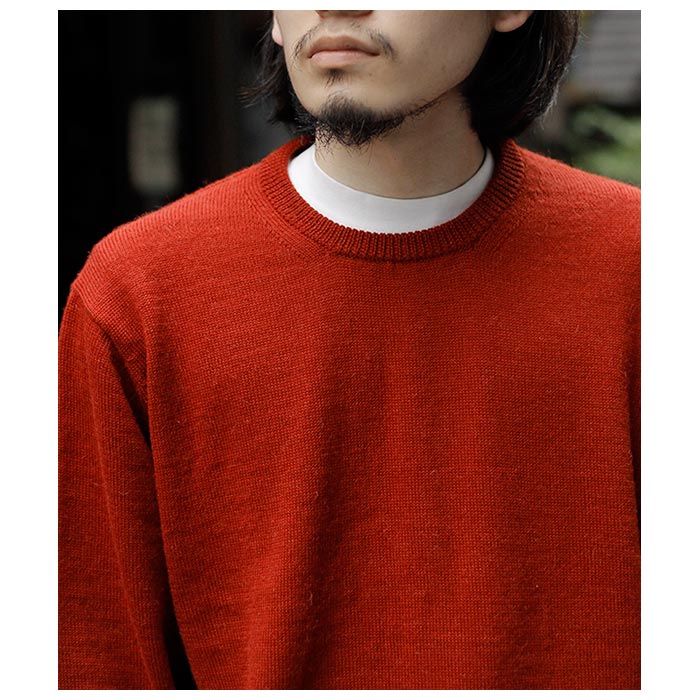 インテリム INTERIM ウール アルパカ 7ゲージ クルーネック セーター