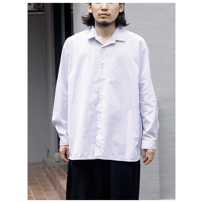 マナベ MANAVE タックカラー シャツ Check Tuck Collar Shirts MADE IN