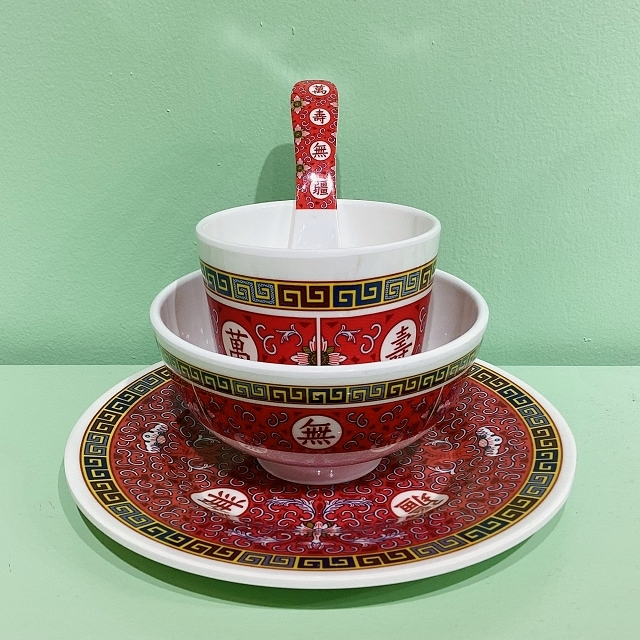 景徳鎮柄メラミン4点セット/大阪/南堀江/ピサヌローク