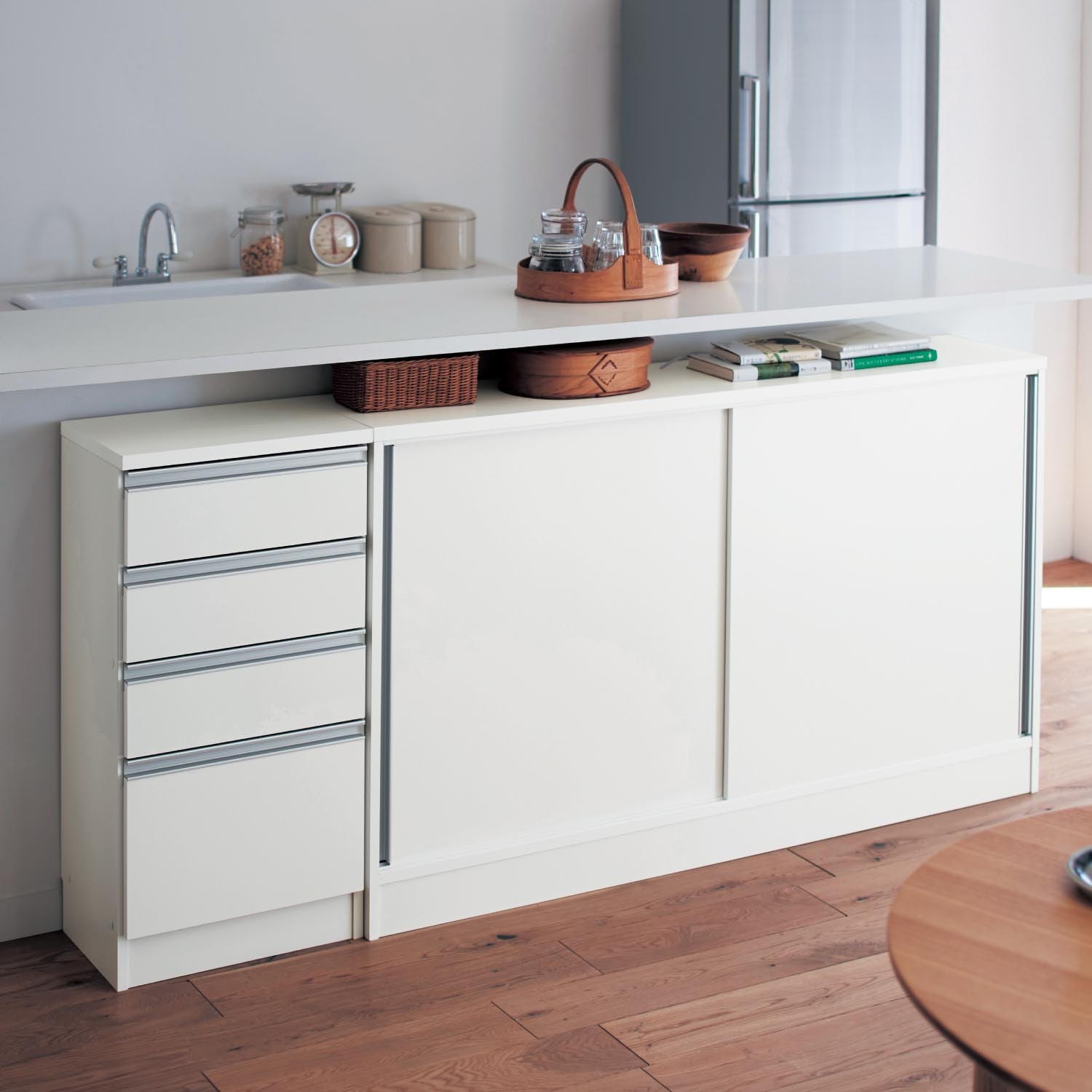 奥行30cmのカウンター下引戸収納（キッチンカウンター下収納）｜通販の