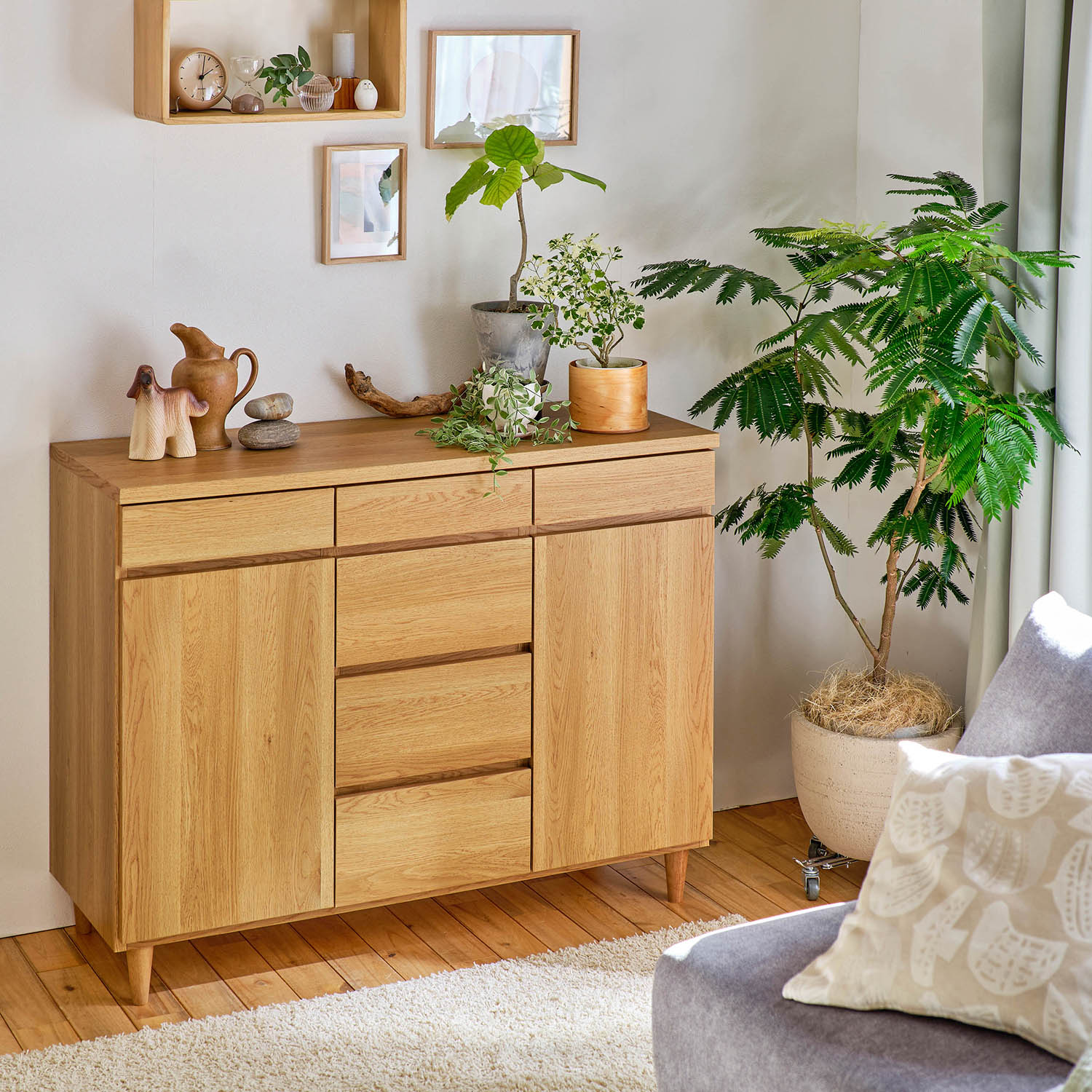 奥行が選べるカウンターキャビネット［日本製］（キャビネット