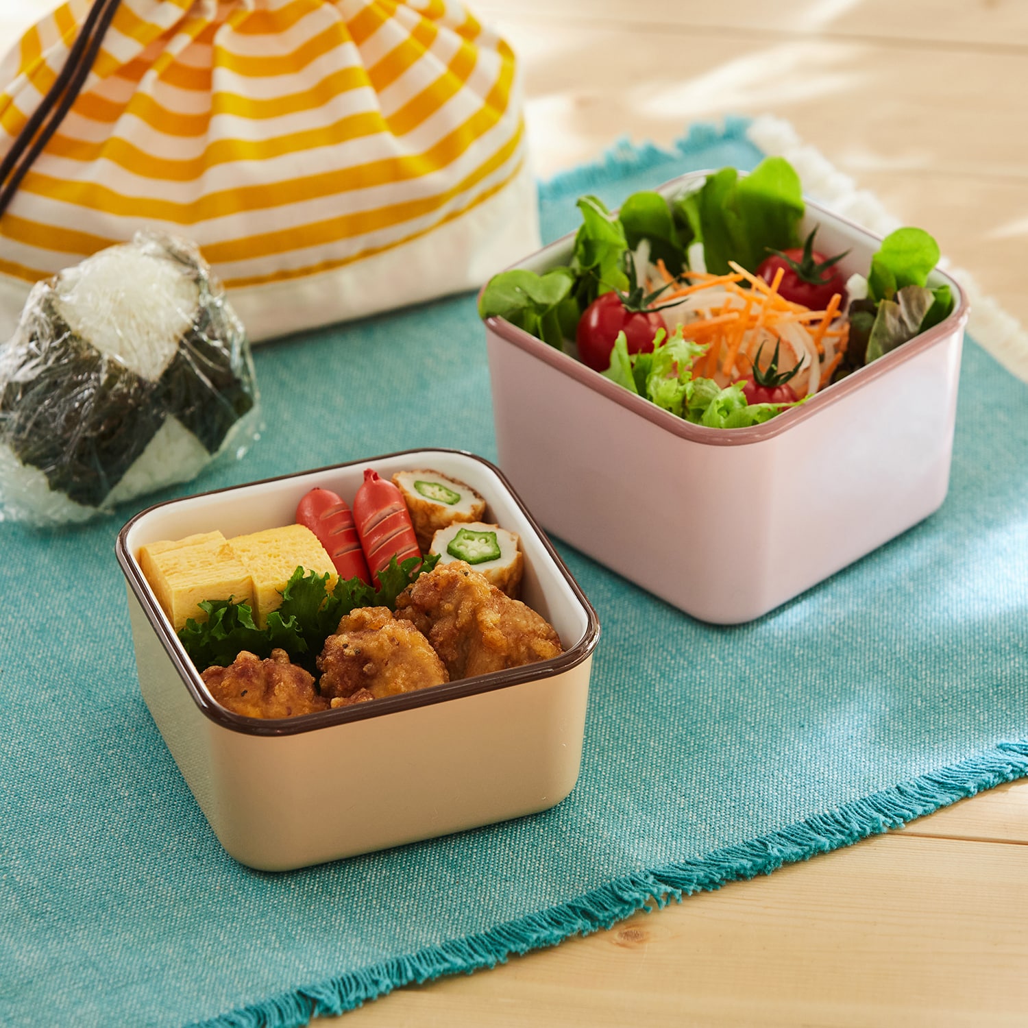 ホーローのような保存容器大・小2個セット（キャニスター/保存容器