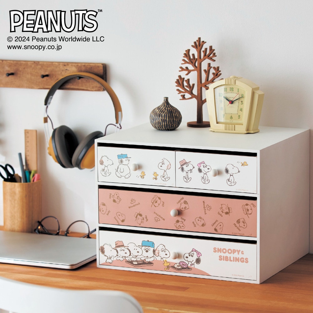 卓上3段チェスト「スヌーピー」(ピーナッツ/PEANUTS)｜通販の