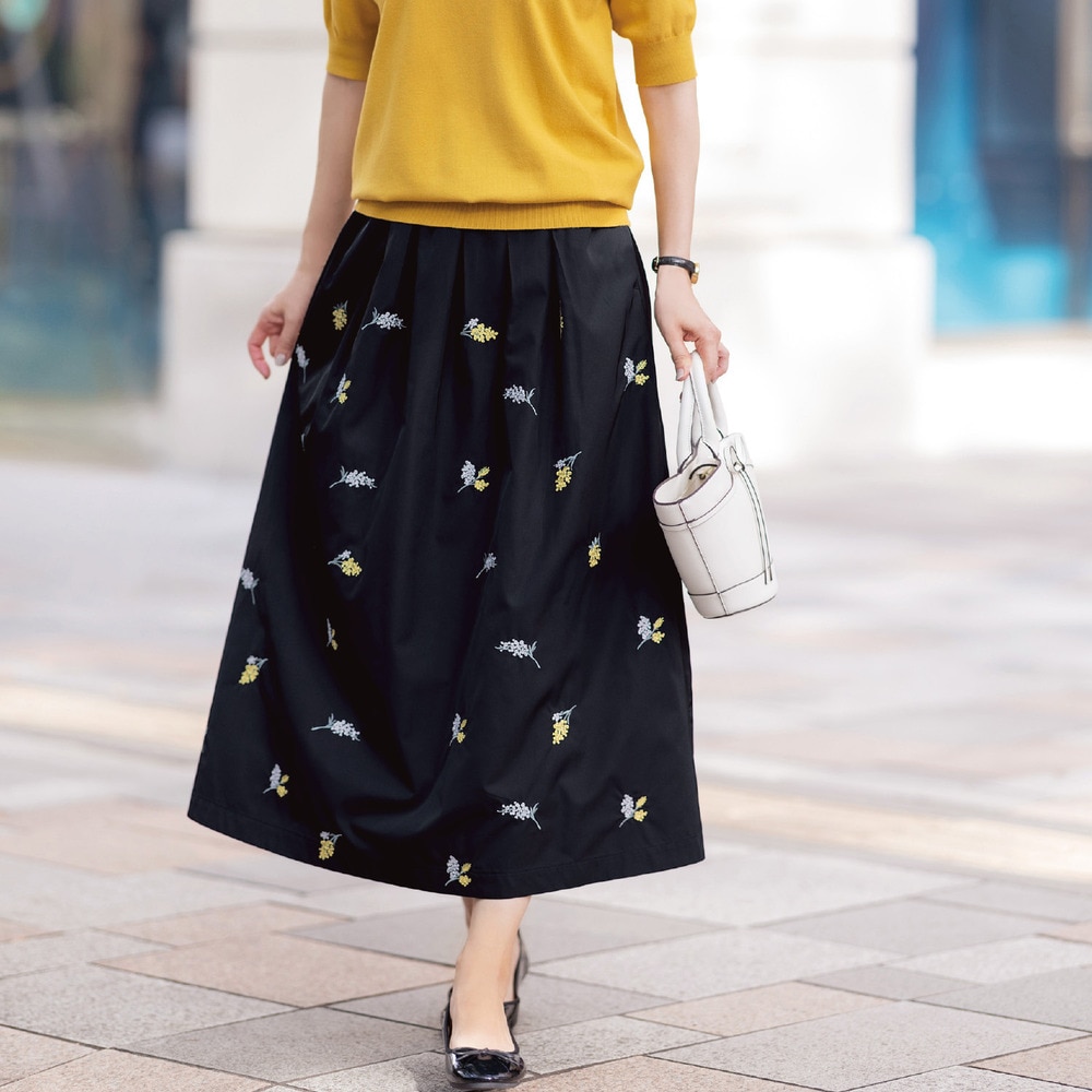 総柄刺繍スカート(花笑むとき/hana emu toki)｜通販のベルメゾンネット