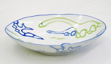 ジュラシックこども用 楕円形 陶器のカレー皿【特価 ディノサウルス