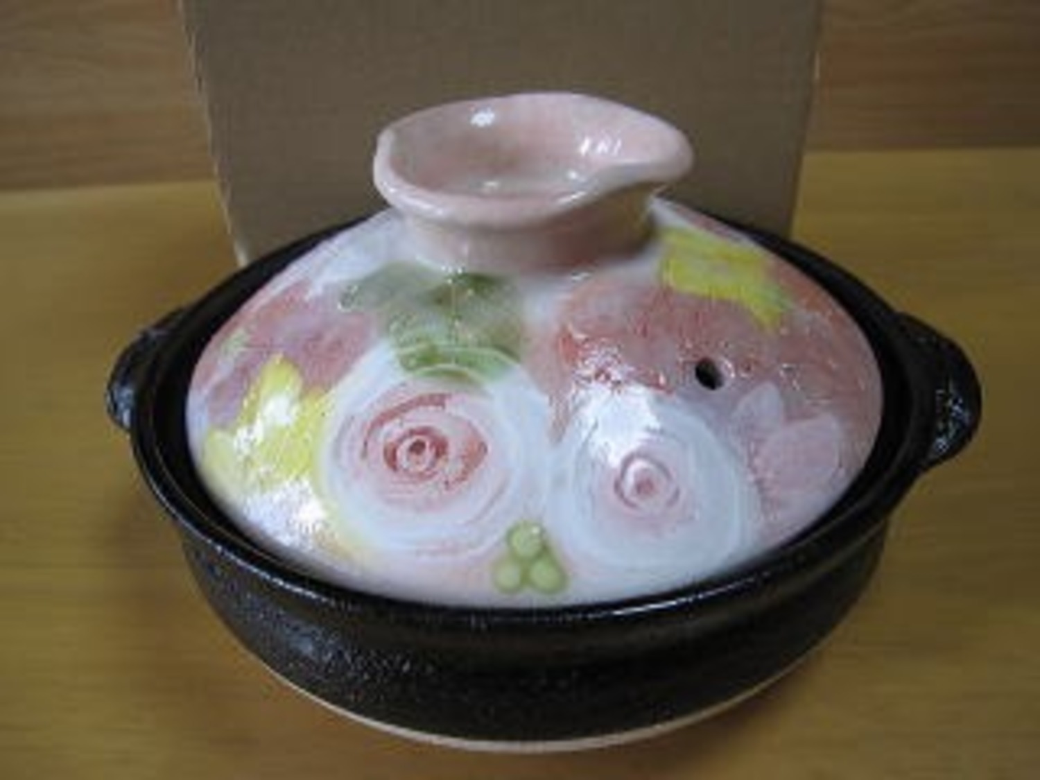 釉彩ローズ6号土鍋 ＜ 和食器 和陶器の店 器楽庵