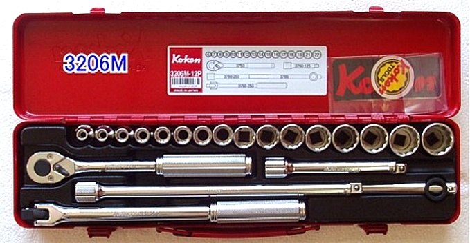 3206M ソケットセット 3/8”(9.50mm)sq ＜ ハッピーツール 自動車用機械