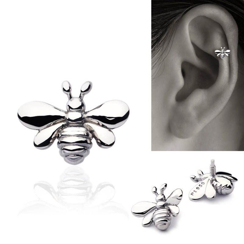 蜂のボディピアス │K18/プラチナ ハチの軟骨ピアス – PICOLLET