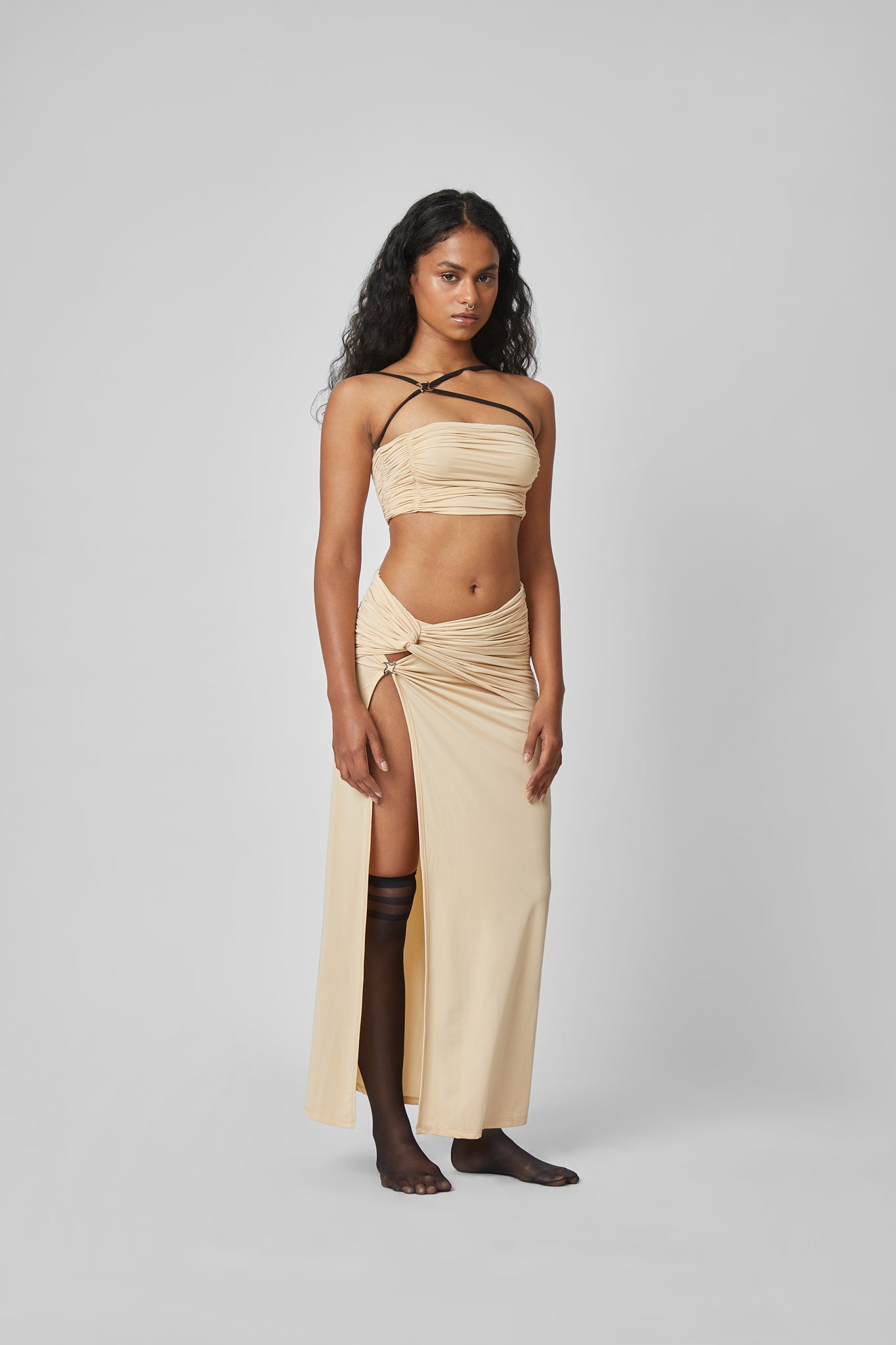 BANDEAU TOP - Elegant Hand-Ruched Crop Top - Polite Society