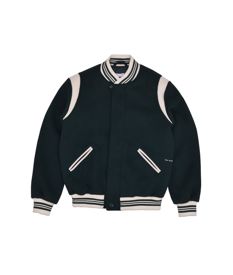 Pop Parra Varsity Jacket Pine Green