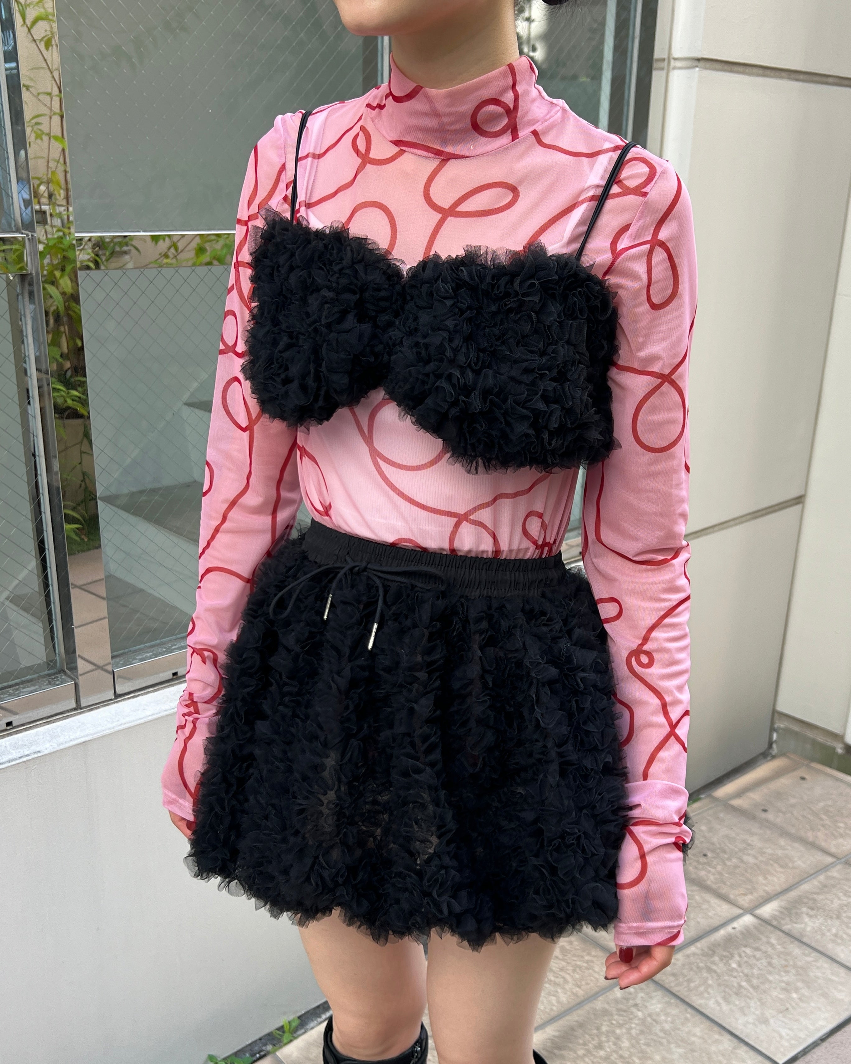 Tulle balloon bustier (black)