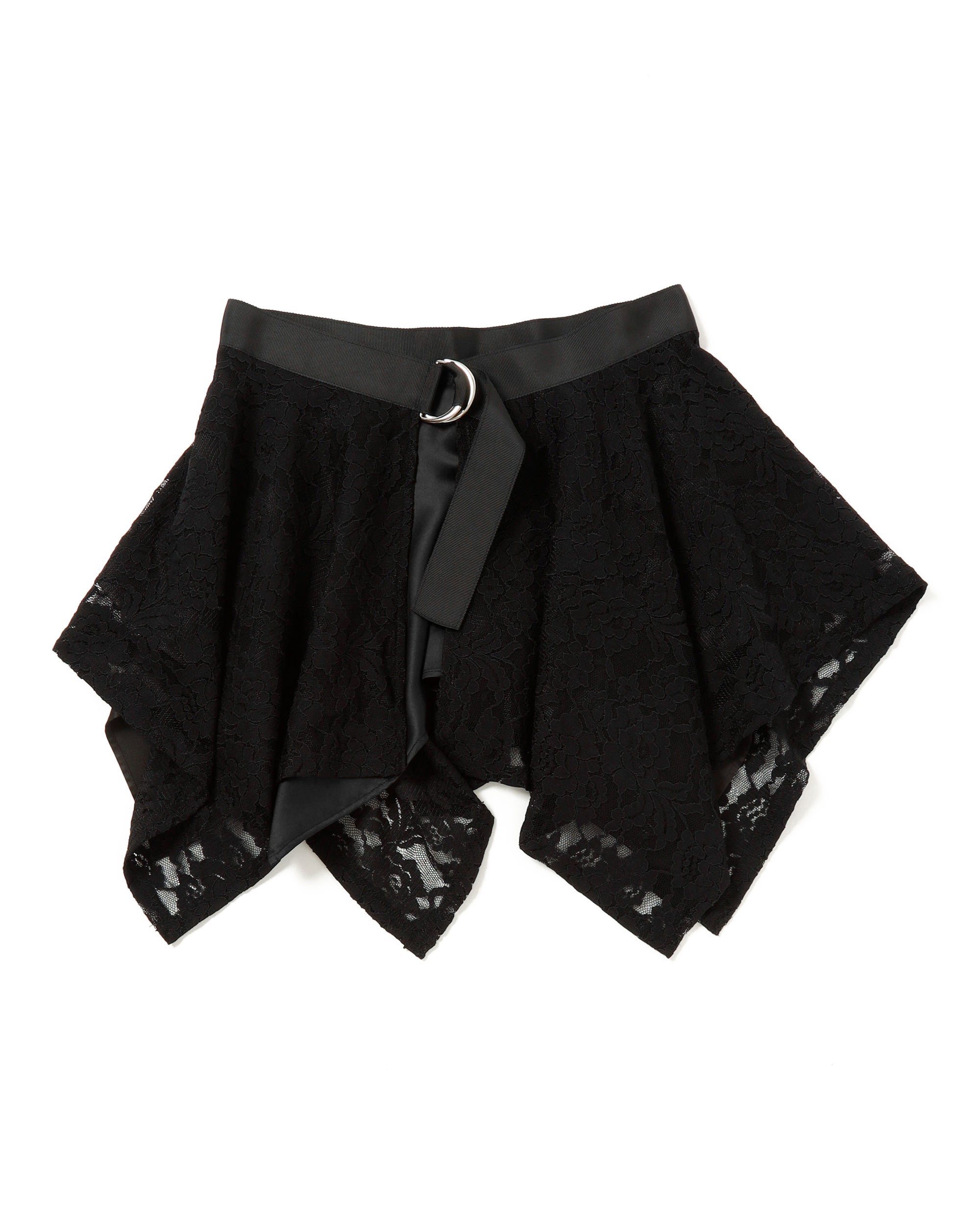 Lace draped wrap skirt (black)