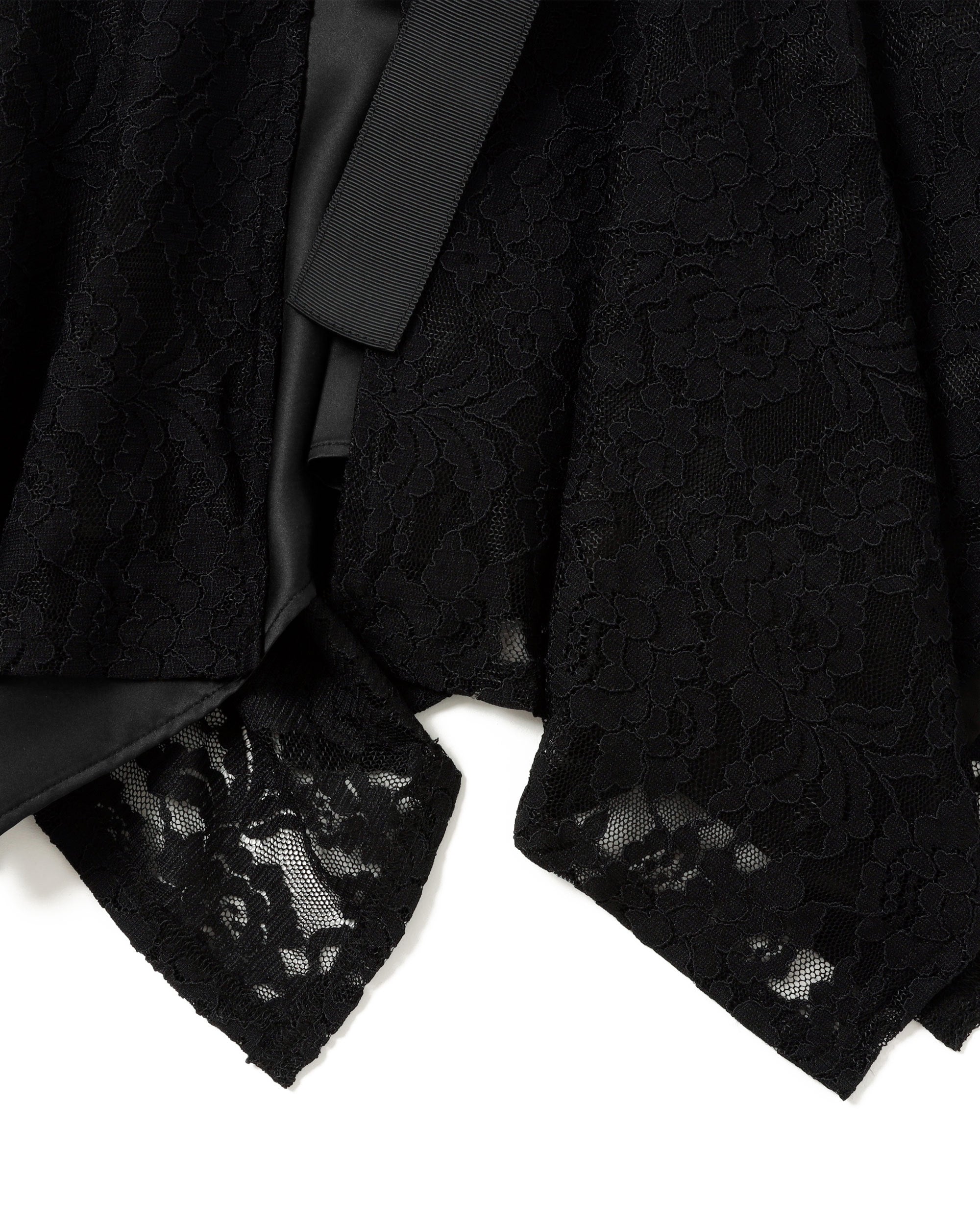 Lace draped wrap skirt (black)