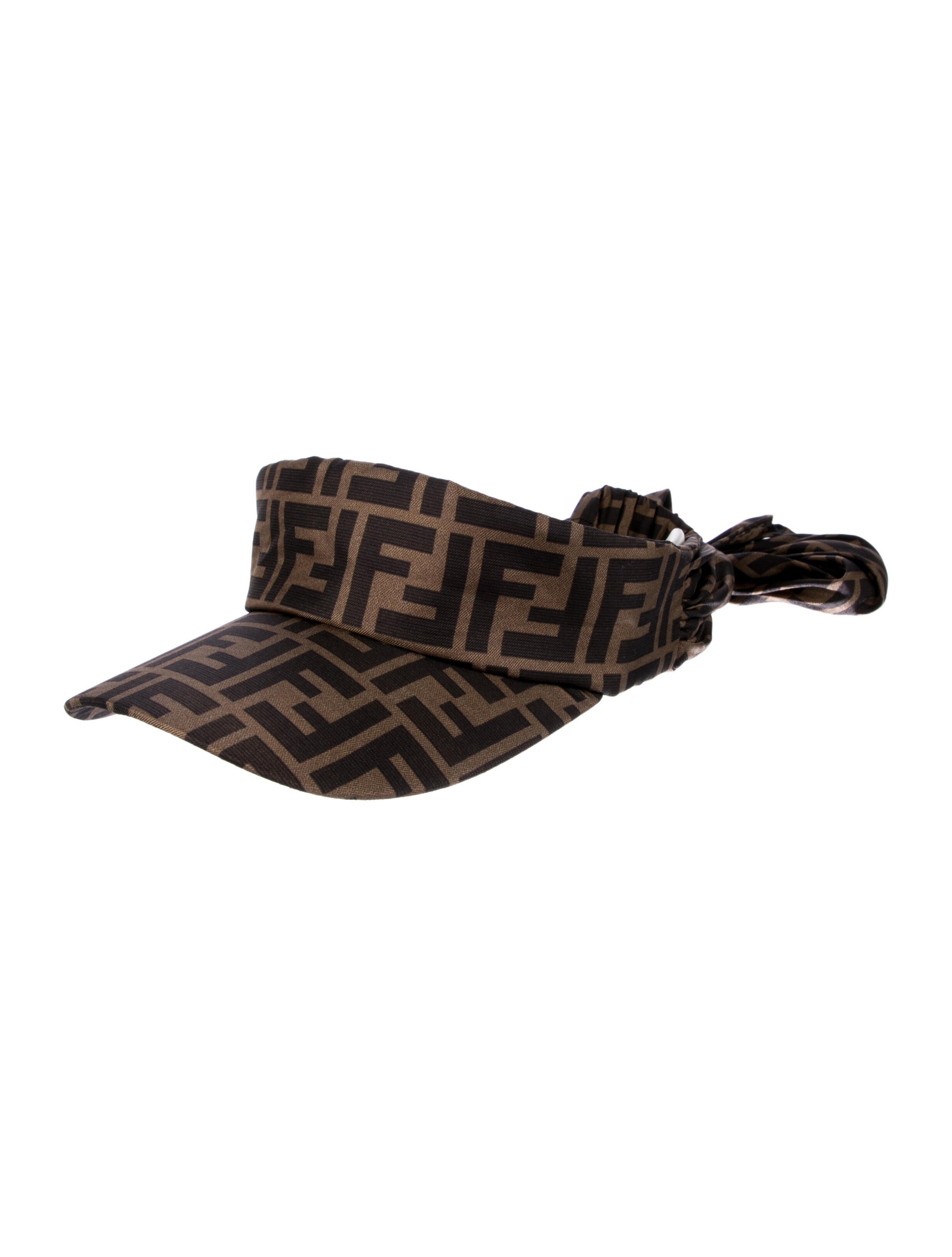 Fendi Silk Zucca FF Visor Hat - Brown Hats, Accessories