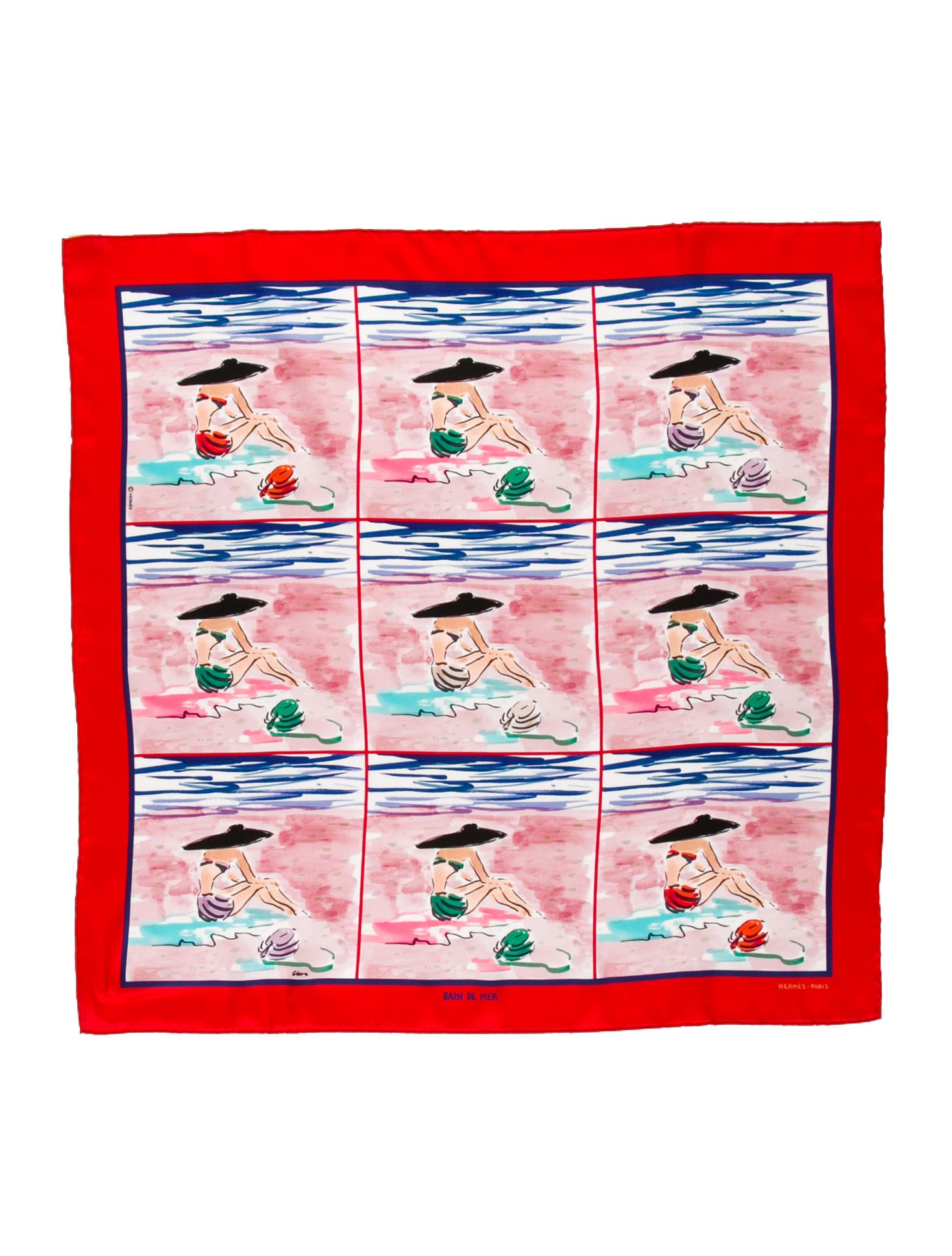 Hermès Bain De Mer 70cm Silk Scarf - Red Scarves and Shawls