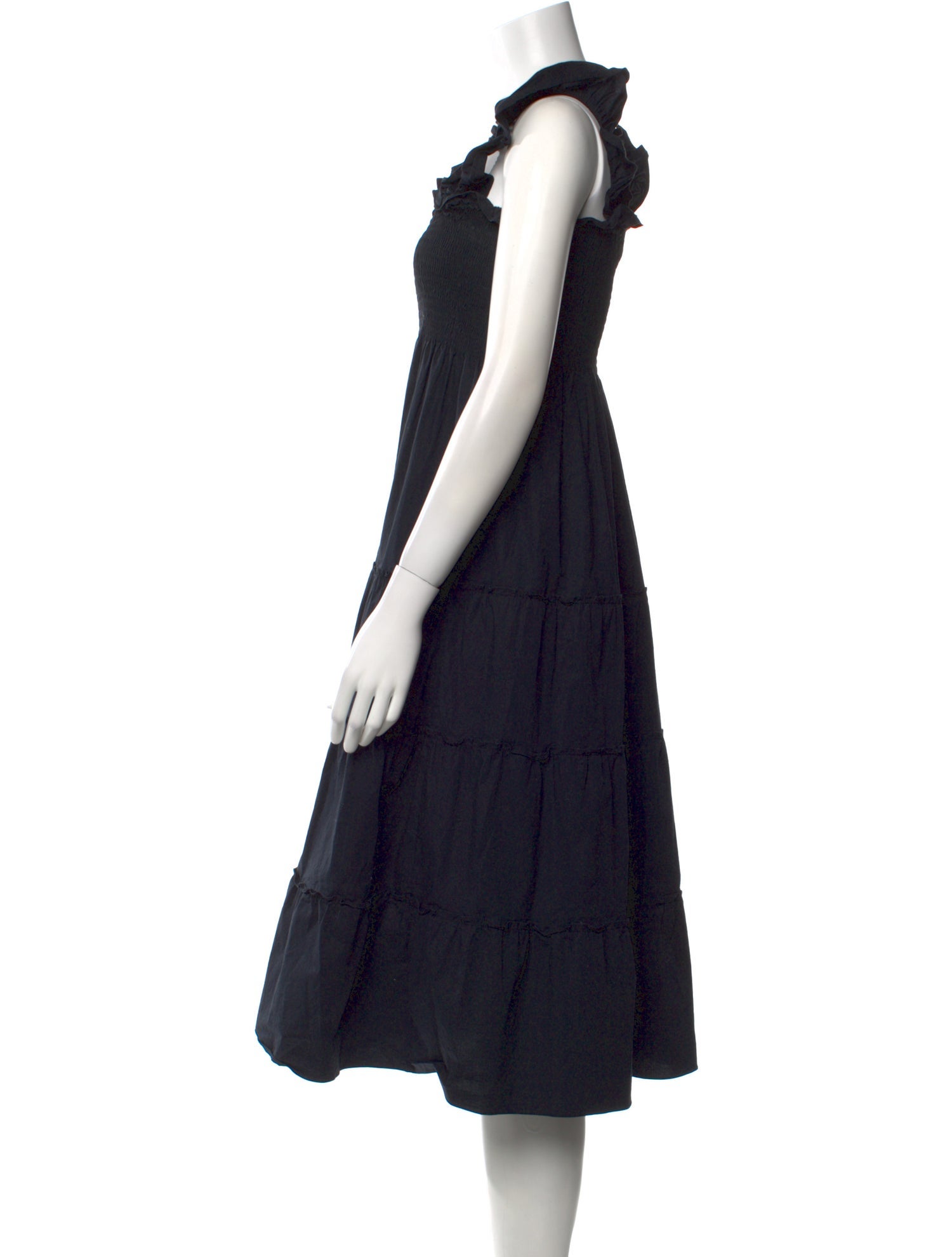 Hill House Home Square Neckline Midi Length Dress - Black Dresses