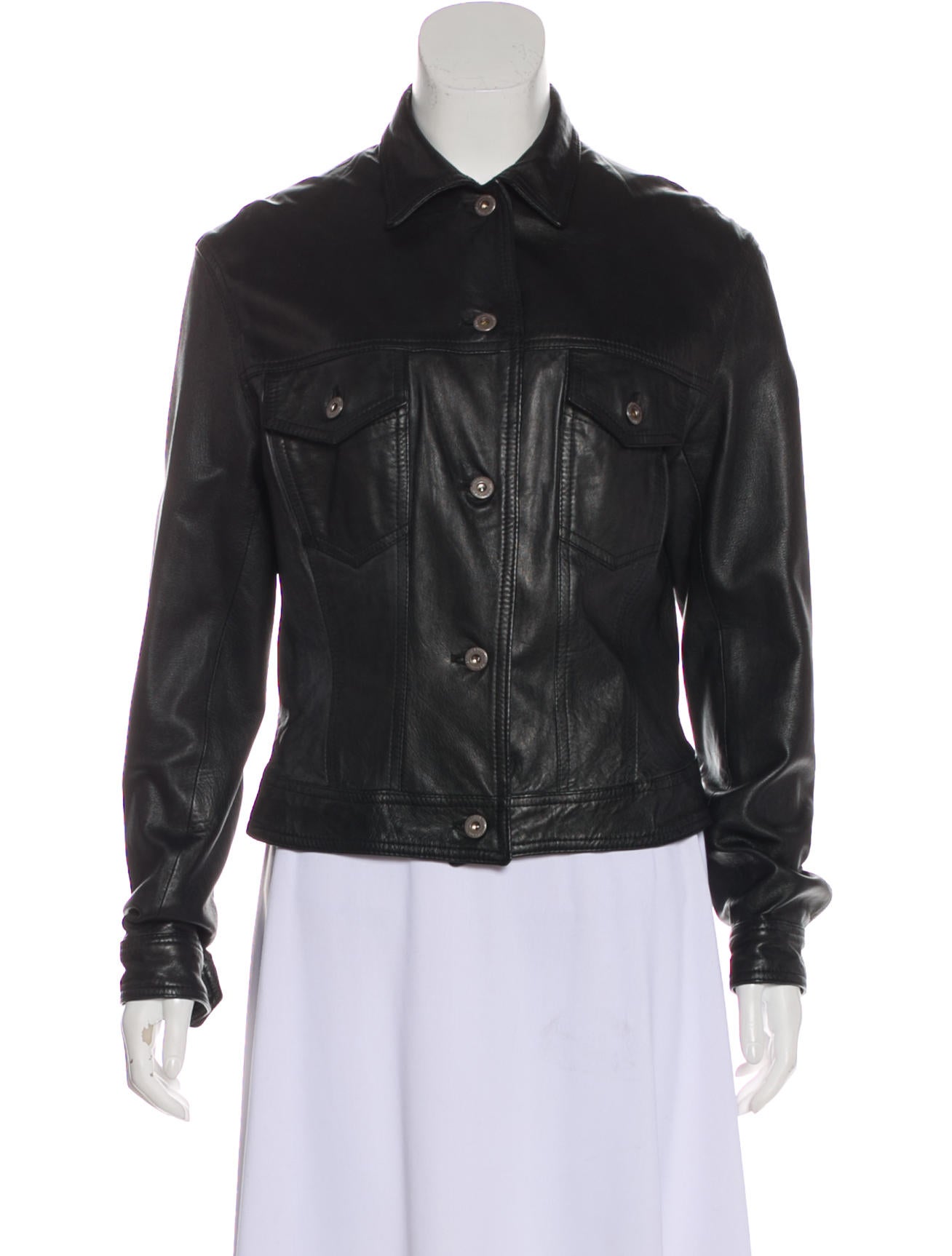 Katharine Hamnett London Leather Jacket - Black Jackets, Clothing