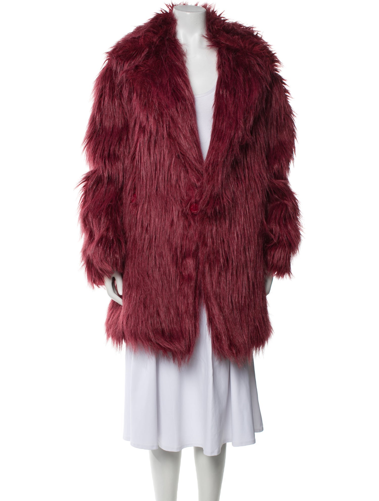 Katharine Hamnett London Faux Fur Faux Fur Jacket - Red Jackets