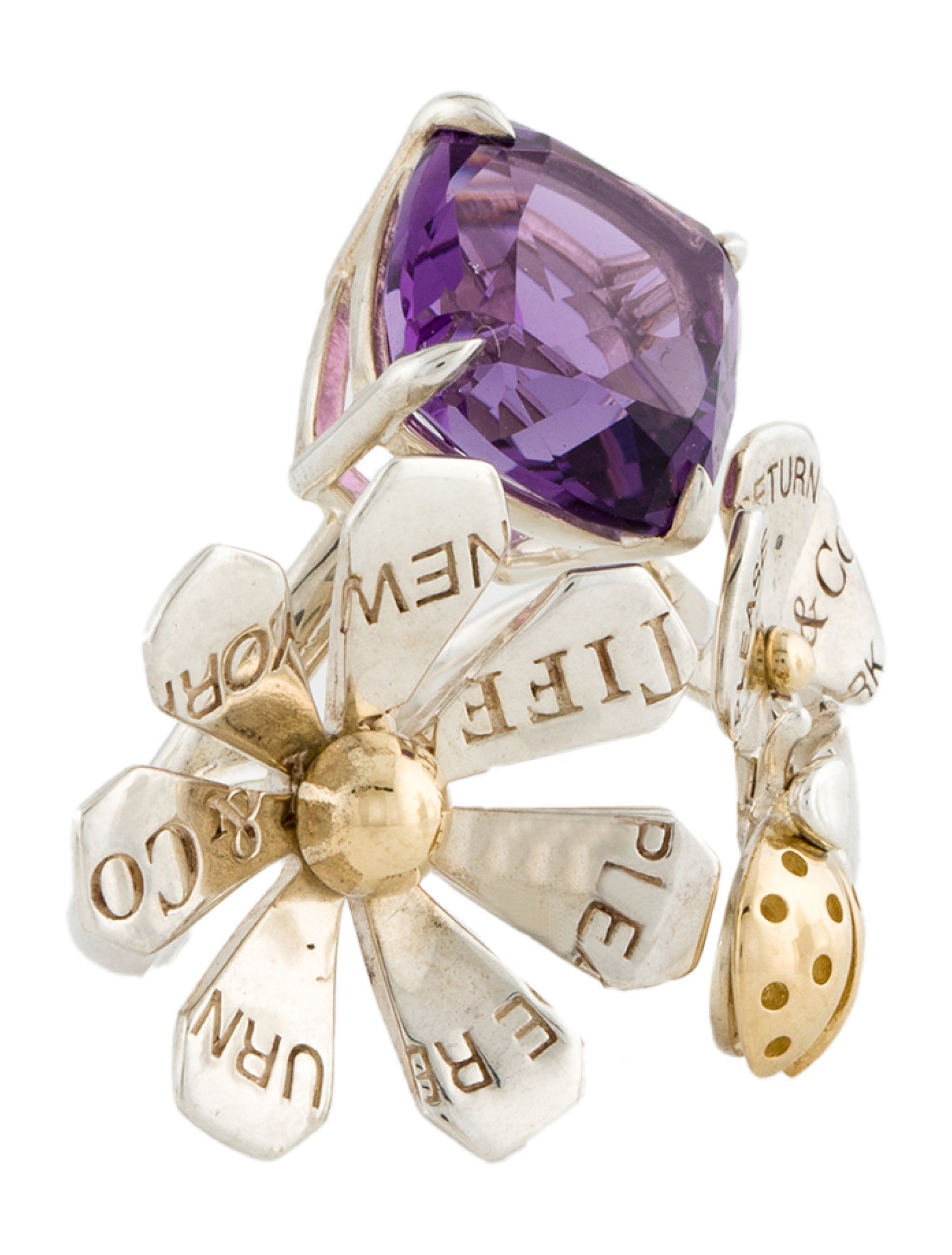 Tiffany & Co. Amethyst Ladybug & Flower Cocktail Ring - Cocktail