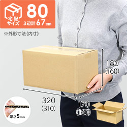 宅配80サイズ】小箱ぴったり梱包用ダンボール箱［SBOX-02・2箱］（310