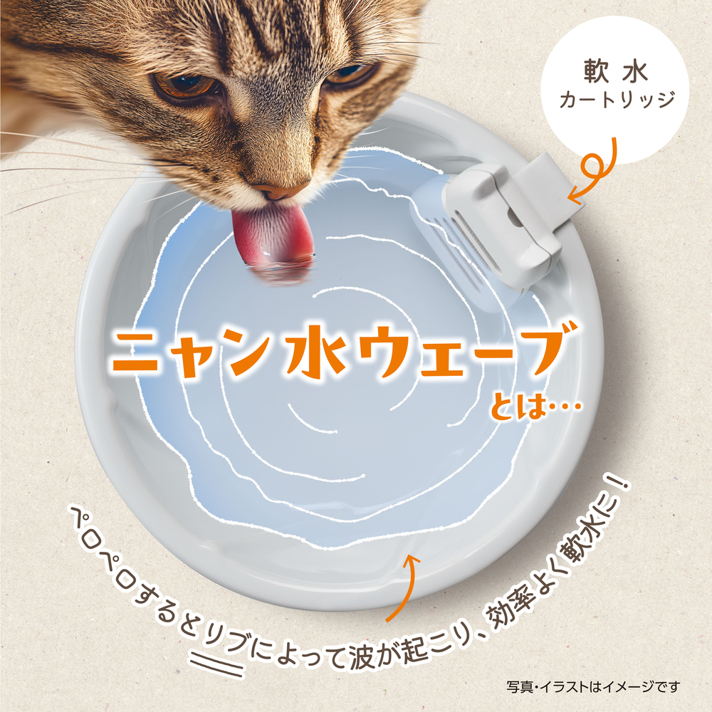 ピュアクリスタル 超ニャン水ボウル ホワイト | ジェックス株式会社