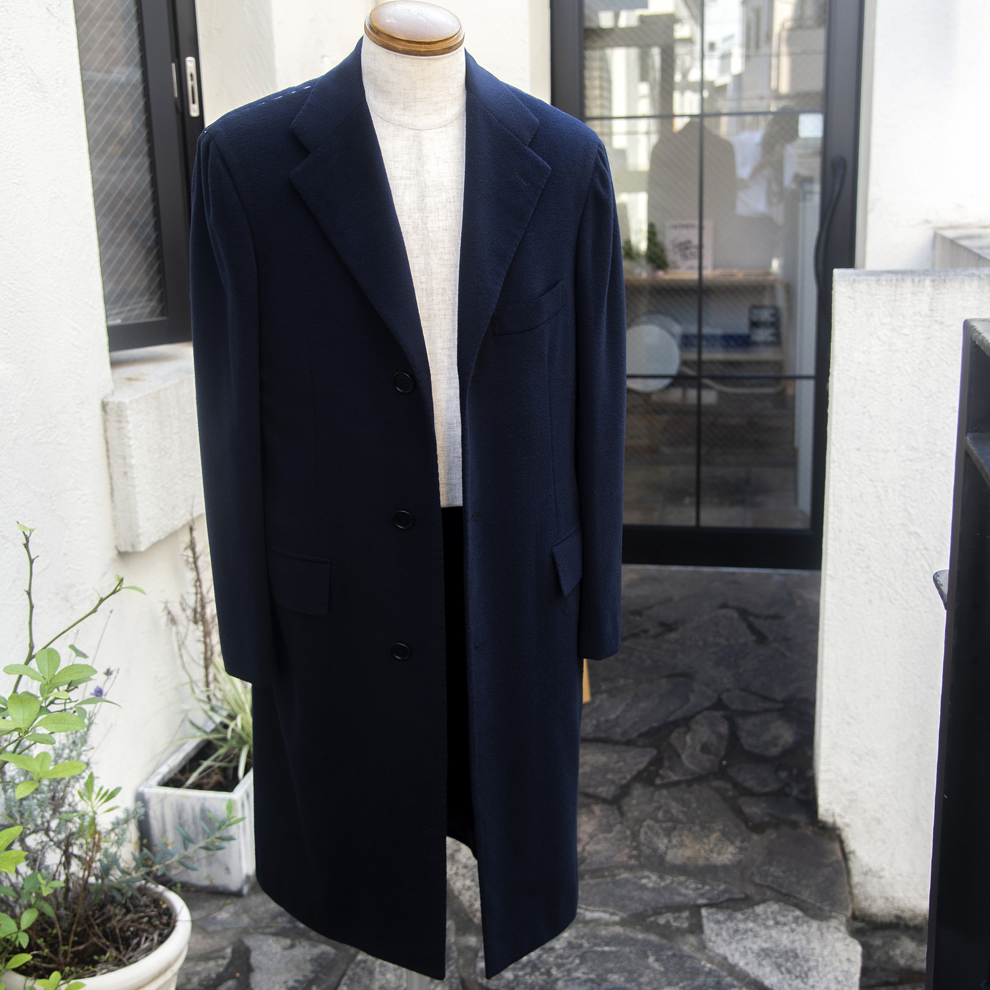 売り切れ】Kiton デッドストック グアナコ100% チェスターコート 46