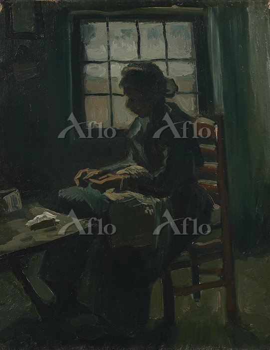 ゴッホ「縫い物をする女性」 [133856664]のアート作品 - アフロ