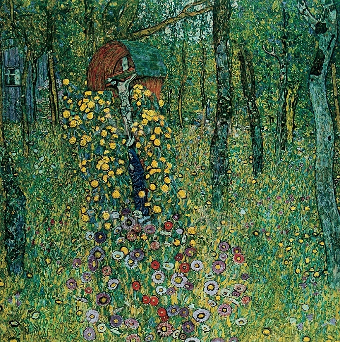 クリムト 「十字架のキリスト像のある農家の庭」(消失) [26166487]の