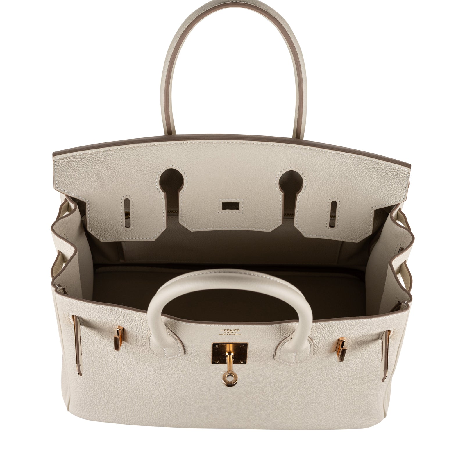 Hermès 30cm Birkin Craie Togo Leather Rose Gold Hardware exclusive