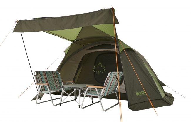 シンメトリーな形状で横長ワイドサイズのドーム型テント「neos AL