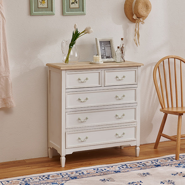 チェスト フレンチアンティーク調 引き出し5杯 完成品 [幅80] Chouchou
