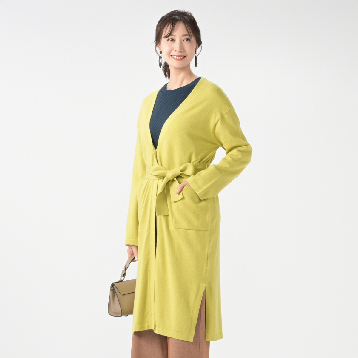 エニワイズ しっとり滑らかニットガウンカーディガン エニワイズ