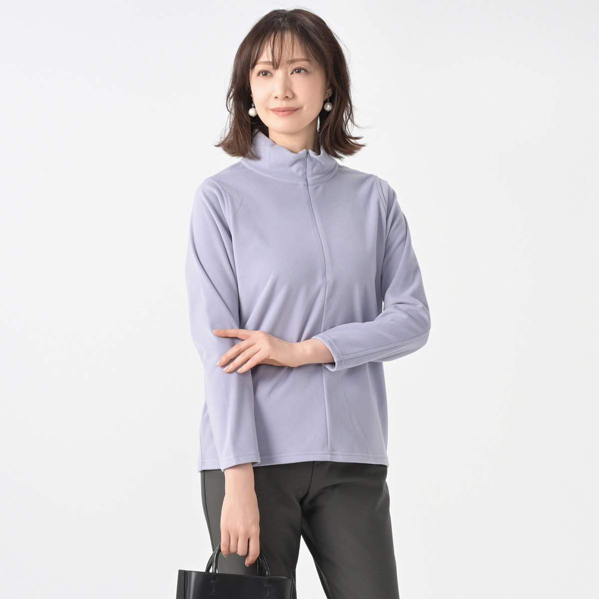 Provador ZIPハイネック両面起毛ブルゾンプルオーバー 麻布プロバ