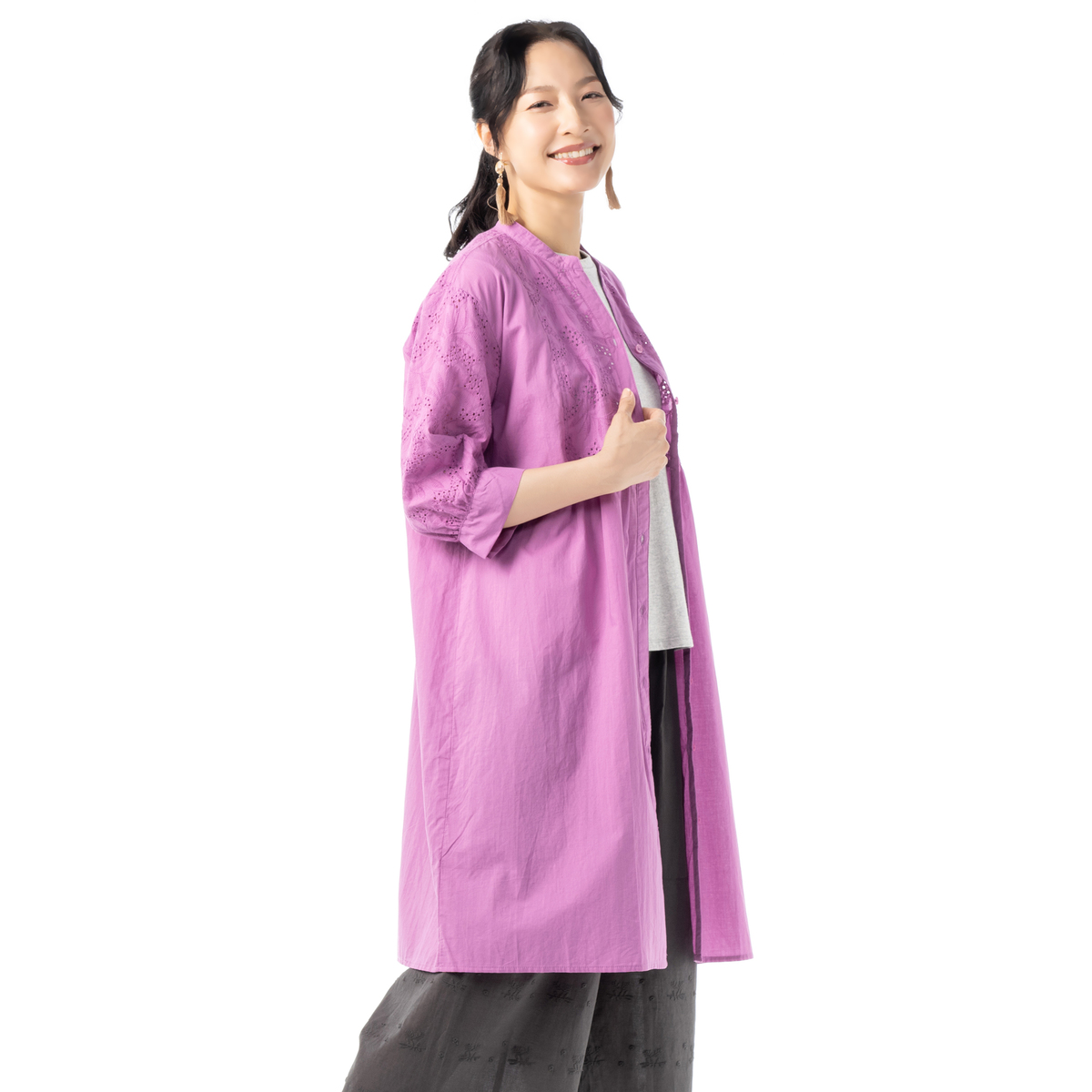 Coeur sucre 贅沢刺繍使いソフトコットンチュニック クールシュクレ