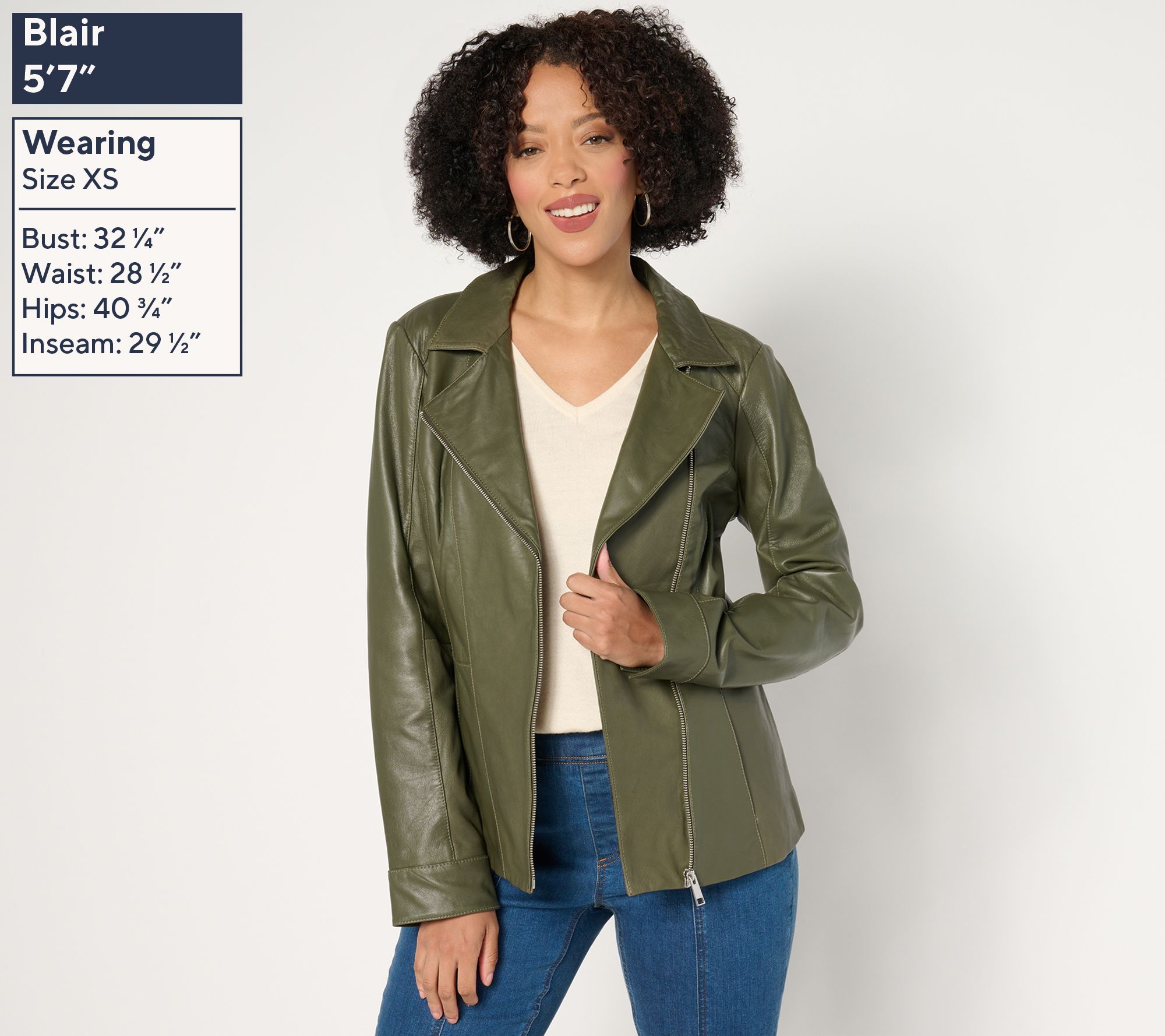 Denim & Co. Lamb Leather Moto Jacket with Pockets - QVC.com