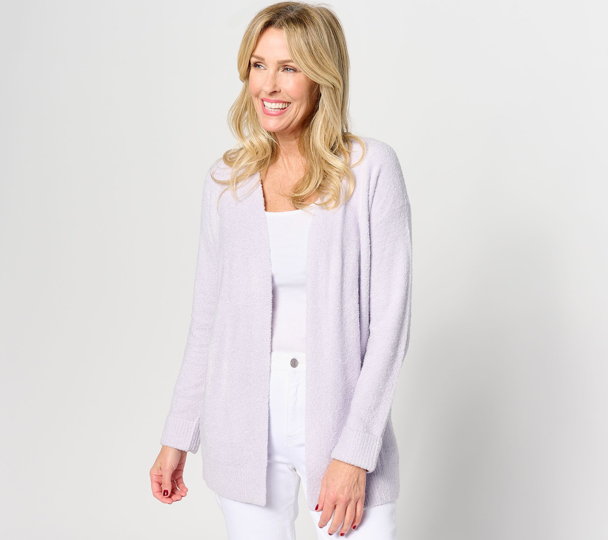 Barefoot Dreams CozyChic Lite Ribbed Cuff Coastline Cardigan - QVC.com