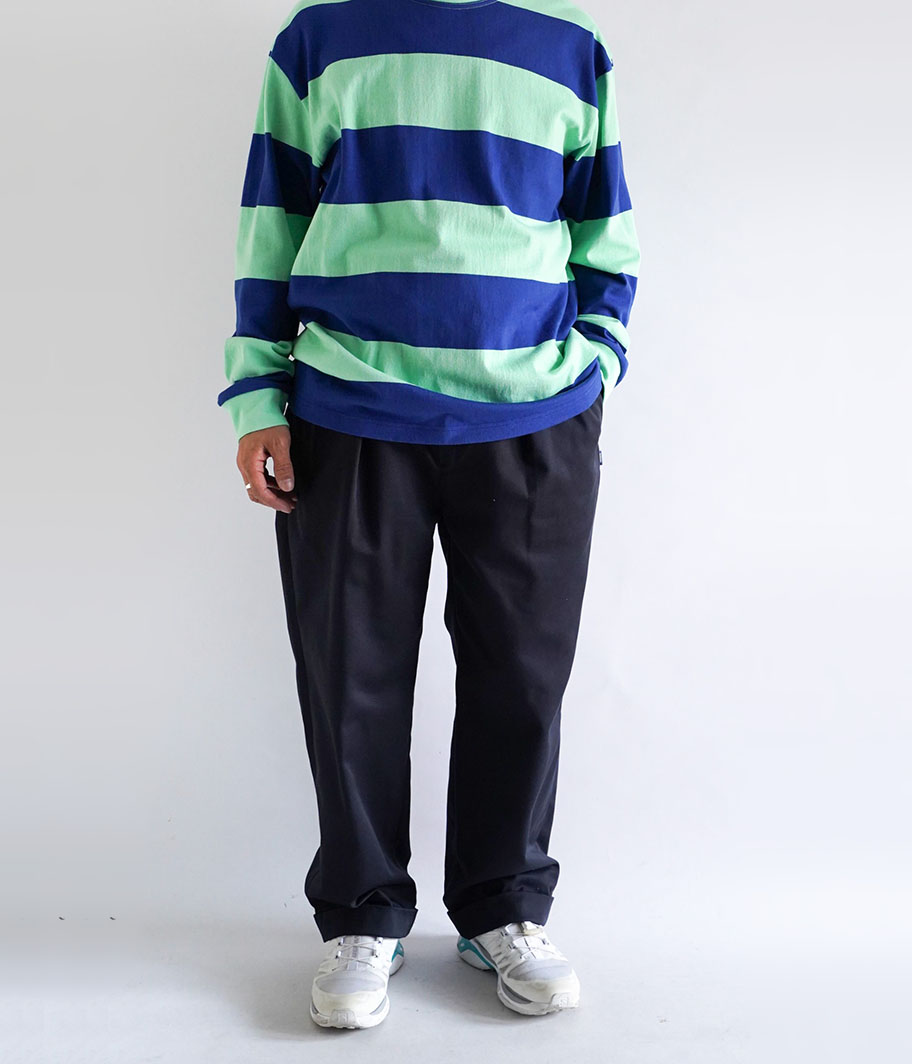 TapWater Cotton Chino Tuck Trousers [NAVY] - Fresh Service