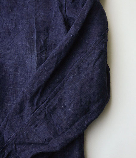 Early20c インディゴリネンフレンチワークジャケット [Dead Stock