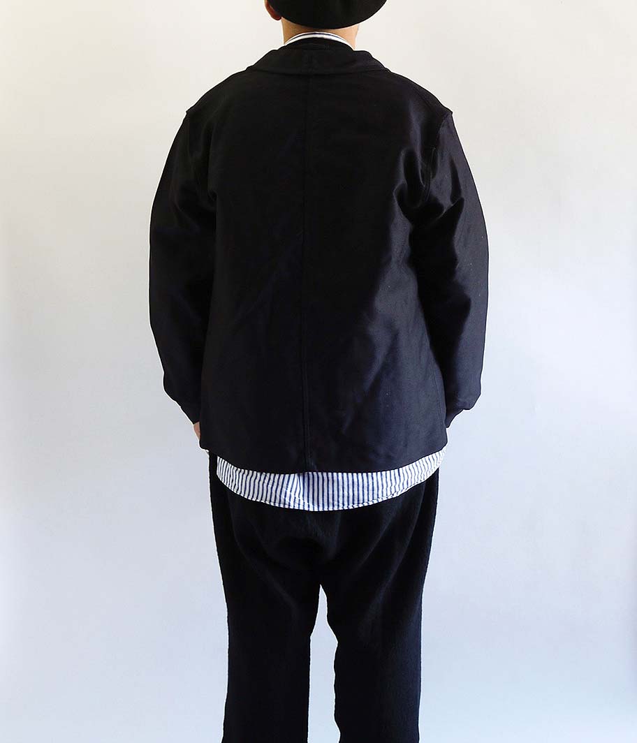 60's-70's ブラックモールスキンフレンチワークジャケット ［Dead