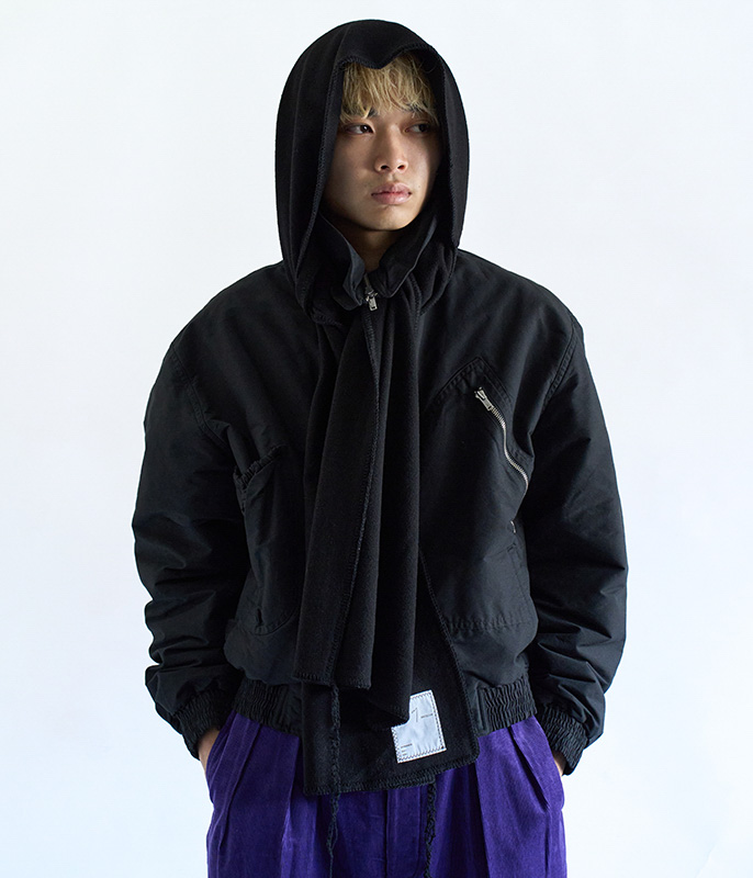 ANCELLM WOOL BLANKET SCARF [BLACK] - Fresh Service NECESSARY or