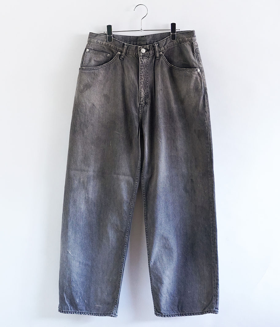 ANCELLM AGING STRAIGHT 5P DENIM PANTS [BLACK] - Fresh Service