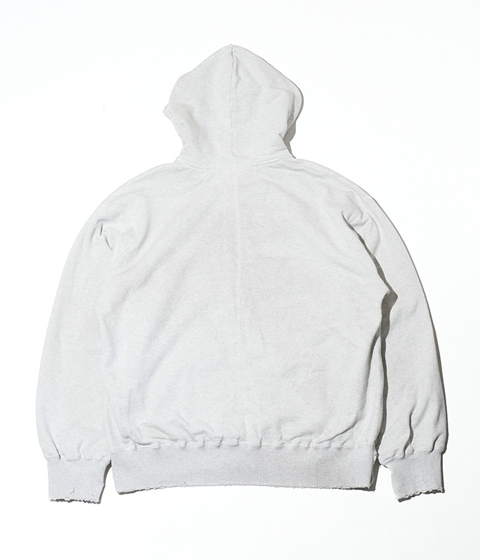 ANCELLM ZIP UP HOODIE [HEATHER WHITE] - Fresh Service NECESSARY or