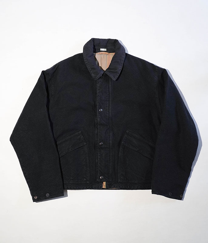 A.PRESSE Vintage Silk Hemp Hunting Jacket [BLACK] - Fresh Service