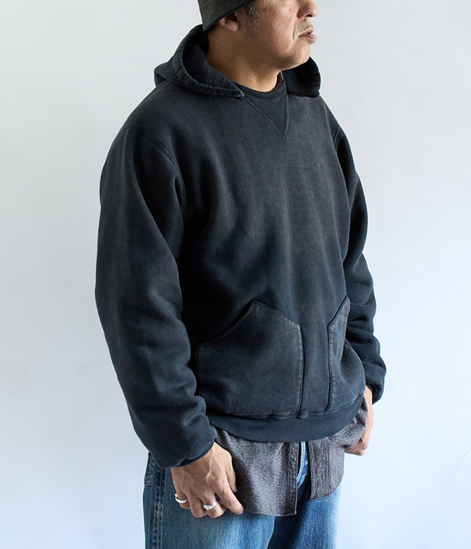 A.PRESSE Vintage Attached Hood Sweat Parka [BLACK] - Fresh Service