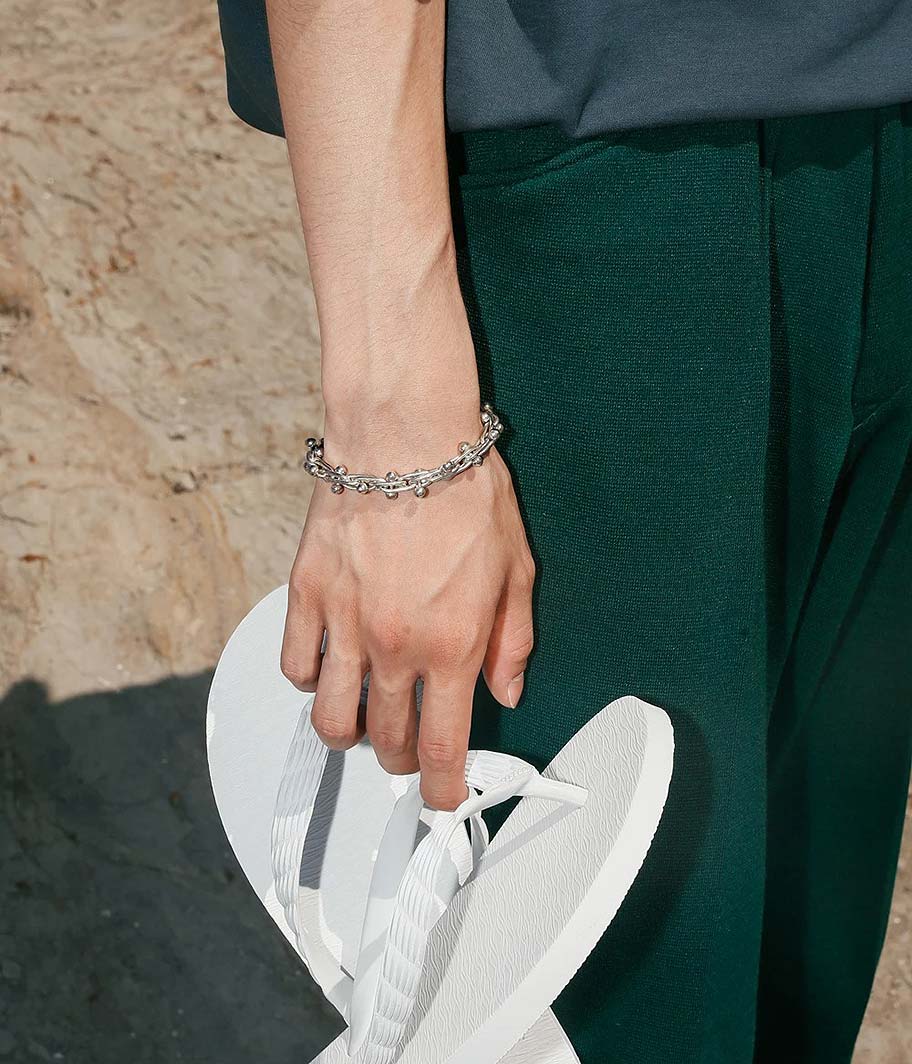 FIFTH Silver Beaded Bracelet / Medium - Fresh Service NECESSARY or