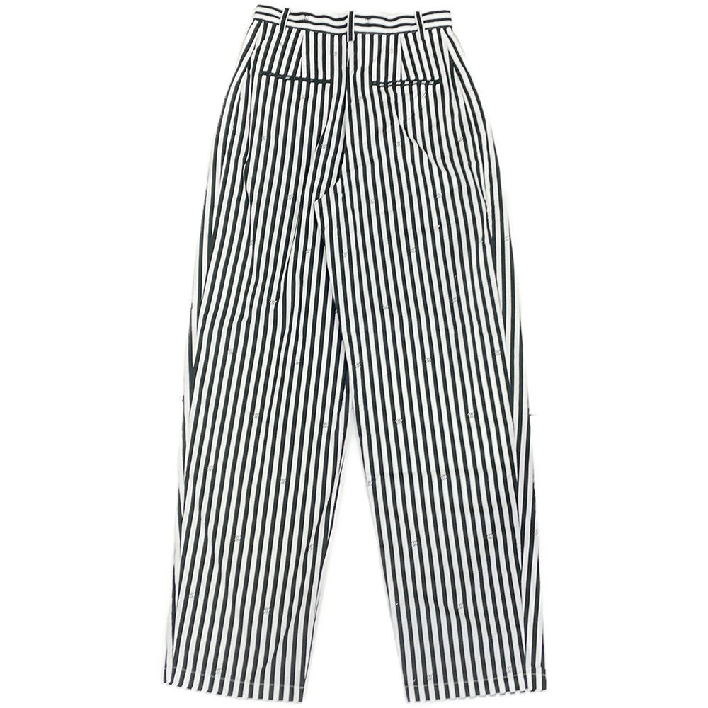 CHANEL Coco Beach Striped Pants Size 34 Black/WhiteP76233 Cotton
